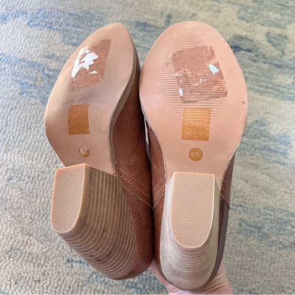 JEFFREY CAMPBELL MULES Western Ibiza Brown Leather Stack Heel Booties Size 8.5 - Picture 6 of 13